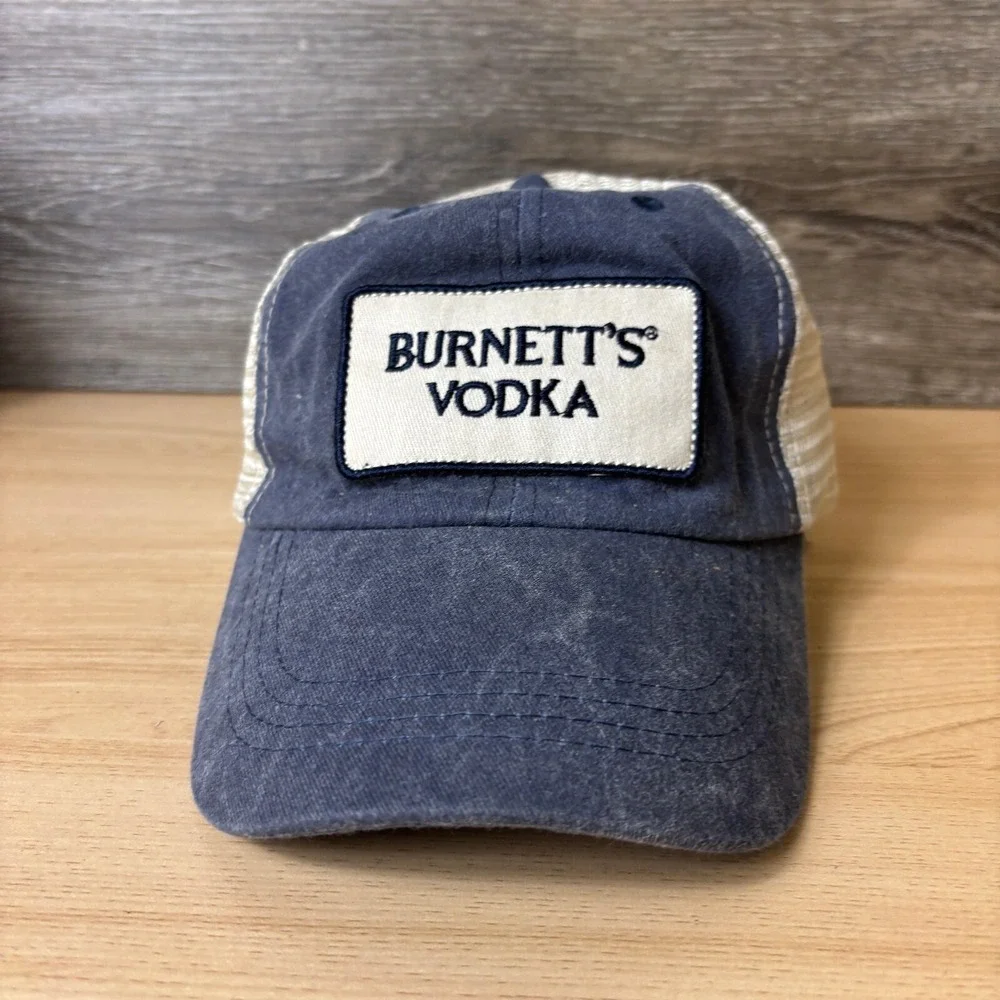 Burnetts‎ Vodka Hat Cap Snap Back Blue Outdoors Adjustable